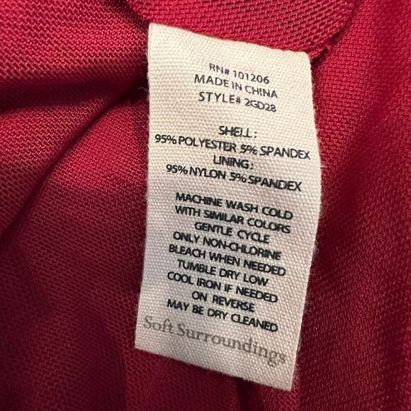 Soft Surroundings Velvet Hyannis Red Dress Surplice Holiday Skirt NWT Size M - Picture 5 of 11